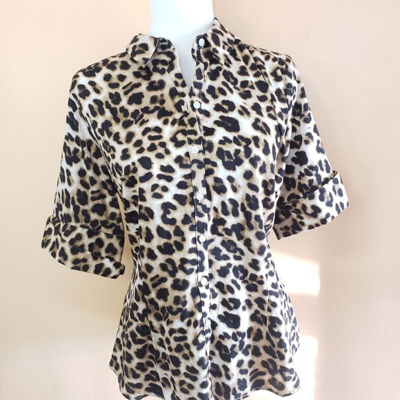 New York & Company Tops - Leopard-Print Madison Stretch Shirt